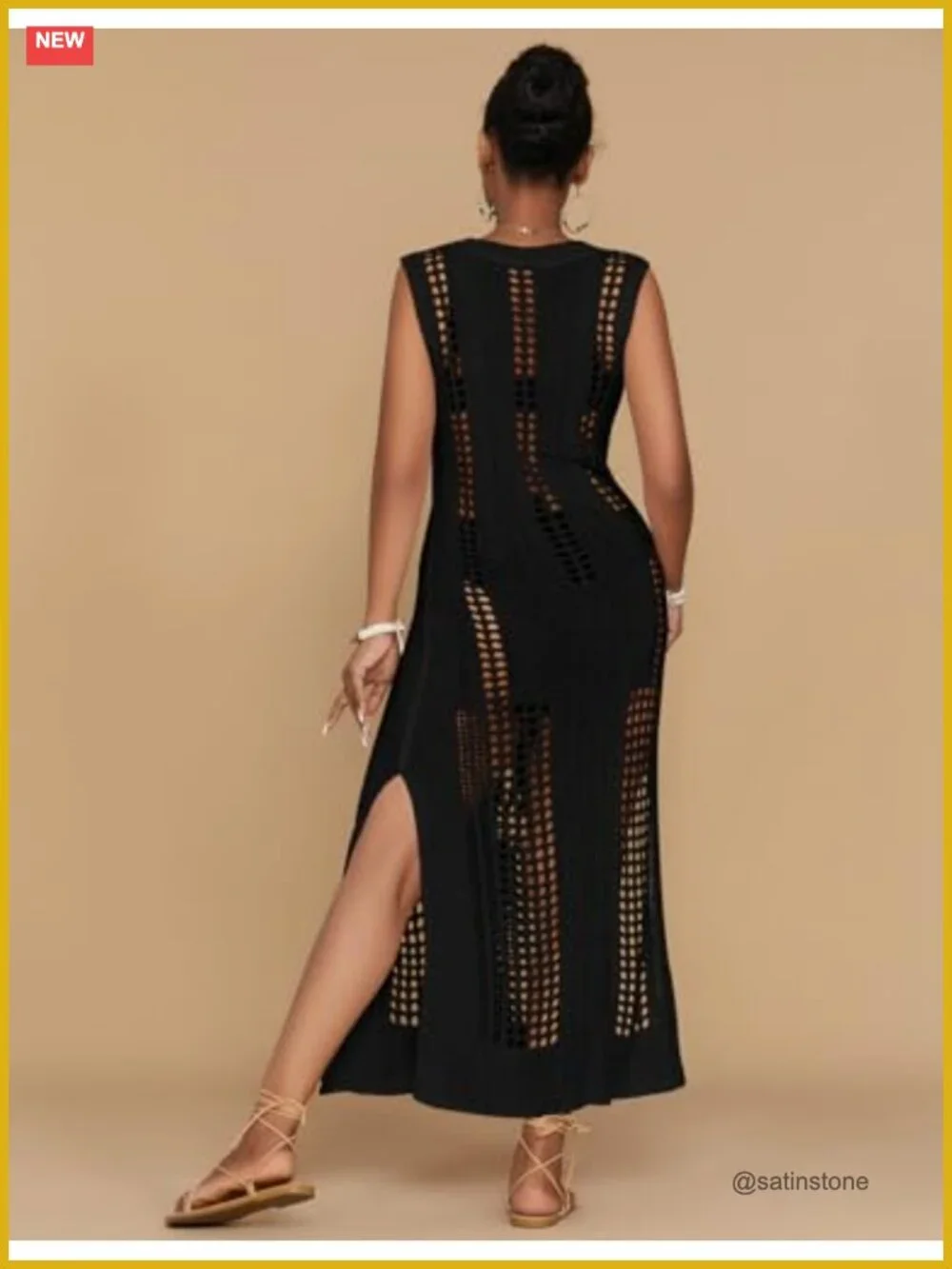 Crochet Sleeveless Beach Cover Up Swimsuit Dress